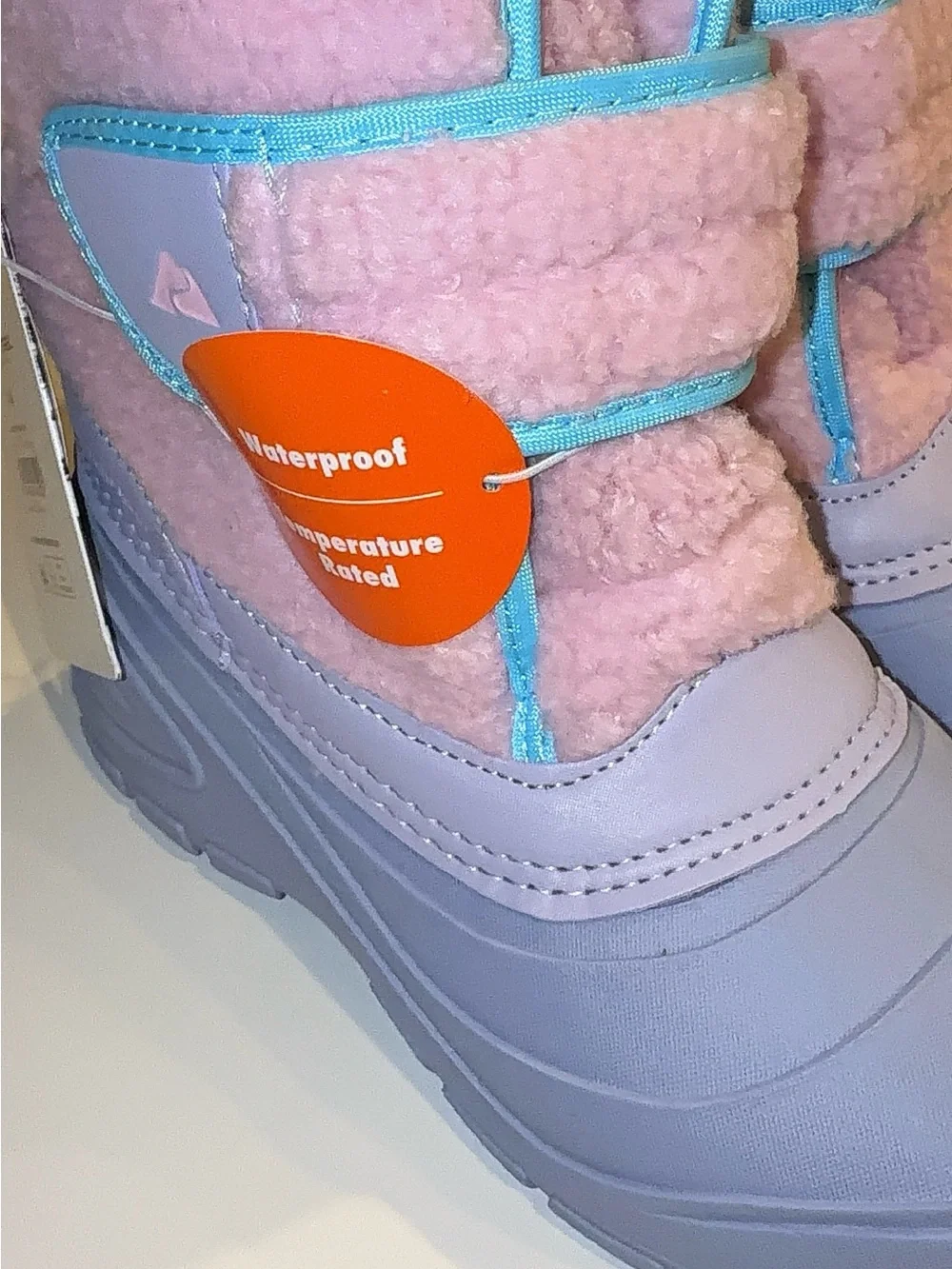 Ozark Trail Girls Pink Lavender Waterproof Winter Snow Boots Size 4